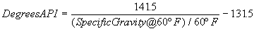 API Gravity Degrees Formula